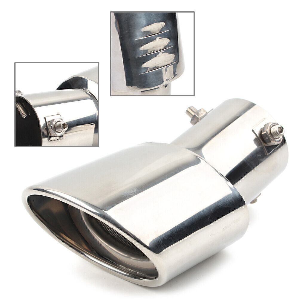 Car Stainless Steel Rear Exhaust Pipe Tail Muffler Tip Round Accessories Durable