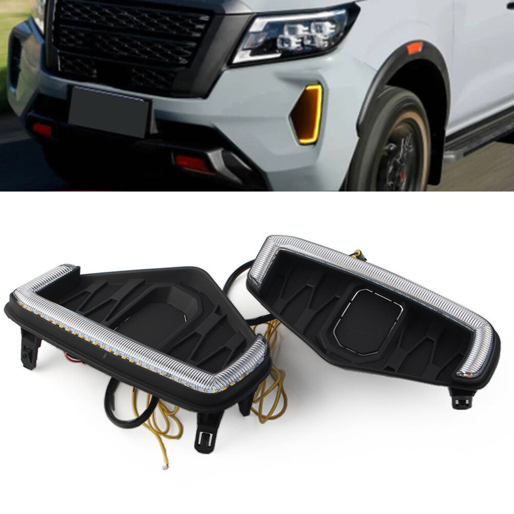 DRL LED Daytime Running Light Bumper Fog Lamp for Nissan Navara NP300 2020-22