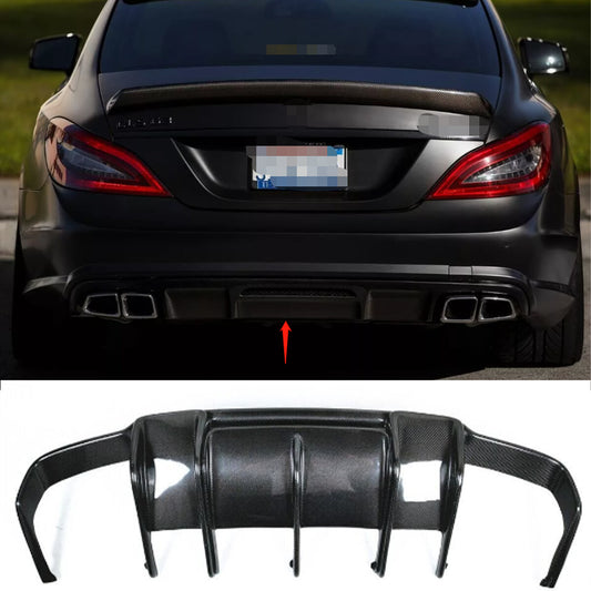Rear Bumper Diffuser Spoiler for Benz W218 CLS550 CLS63 AMG 2012-18 Carbon Fiber