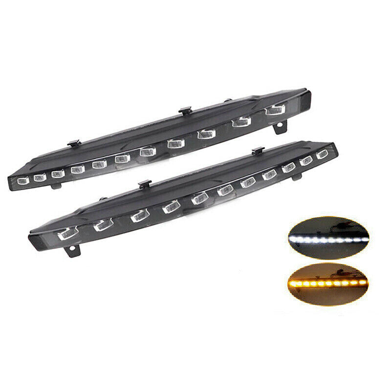 for Audi Q7 2010 2011-2015 Pair DRL Dynamic White Yellow Daytime Running Light
