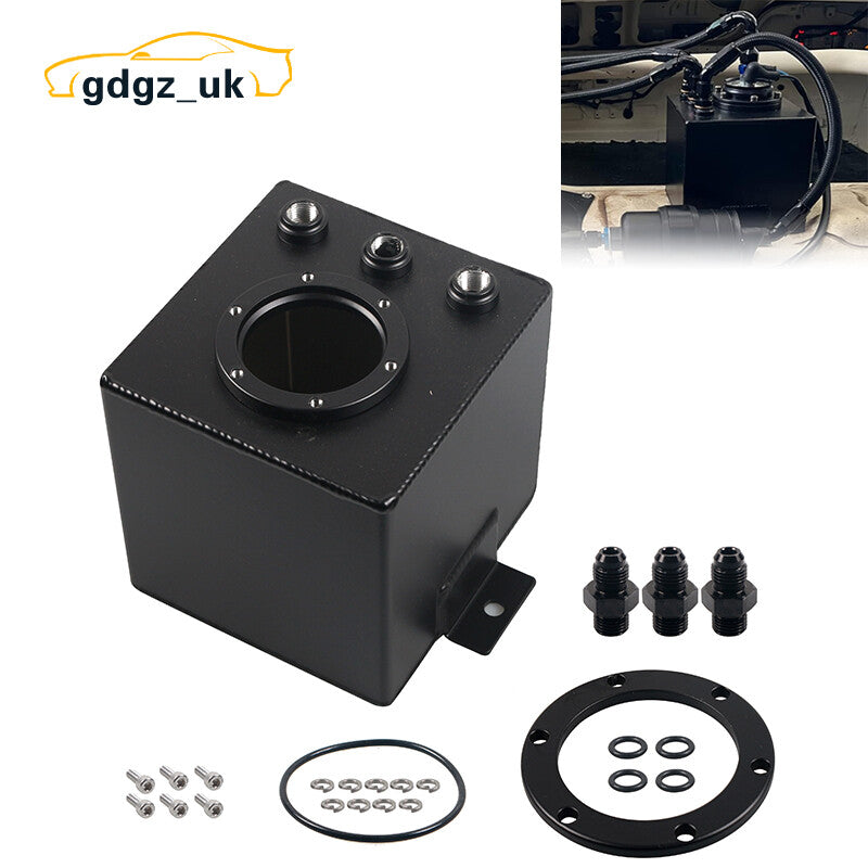 Black 2L Car Fuel Swirl Surge Pot Tank Aluminium Surge Tank for 044 Fuel Pump
