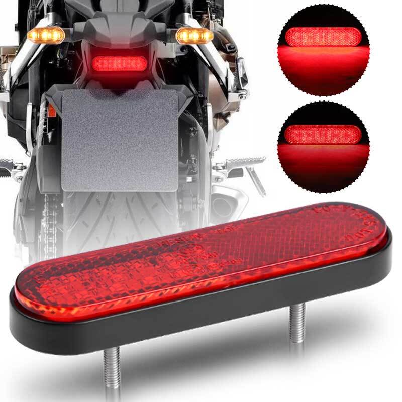 Motorcycle Red Reflector LED Running DRL Rear Brake Stop Tail Light For UTV ATV