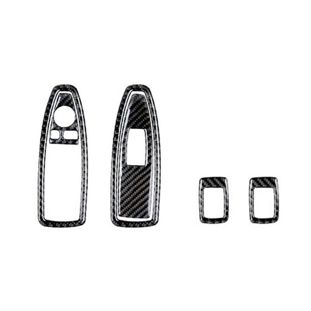 6Pcs Carbon Fiber Interior Window Control Cover Trim for BMW X1 F48 2016-2018