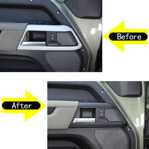 4PCS Black Inner Door Handle Lock Frame Trim for Land Rover for Defender 110 2020-25