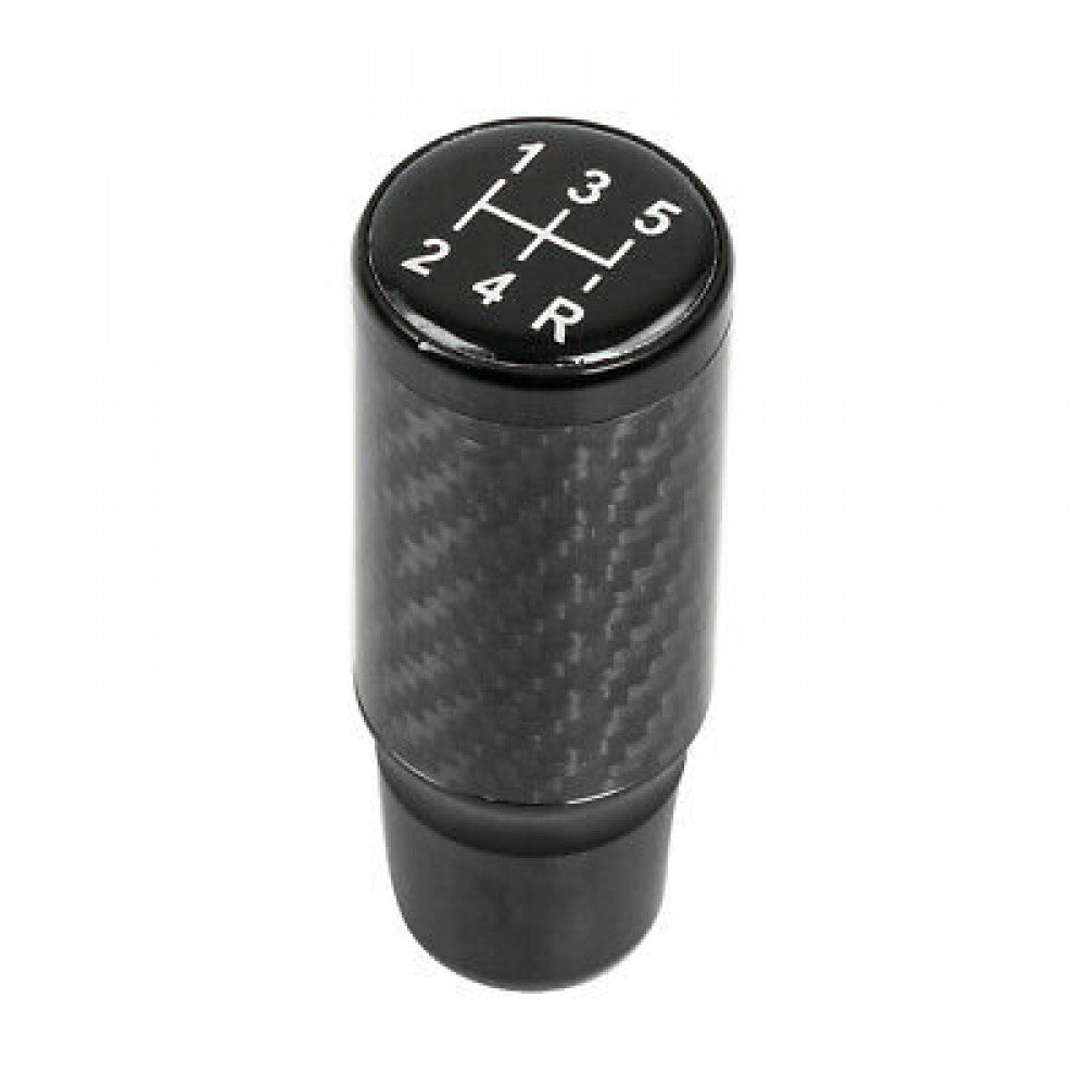 Universal Black Carbon Fiber Auto Manual Gear Stick Lever Car Shift Knob 5 Speed