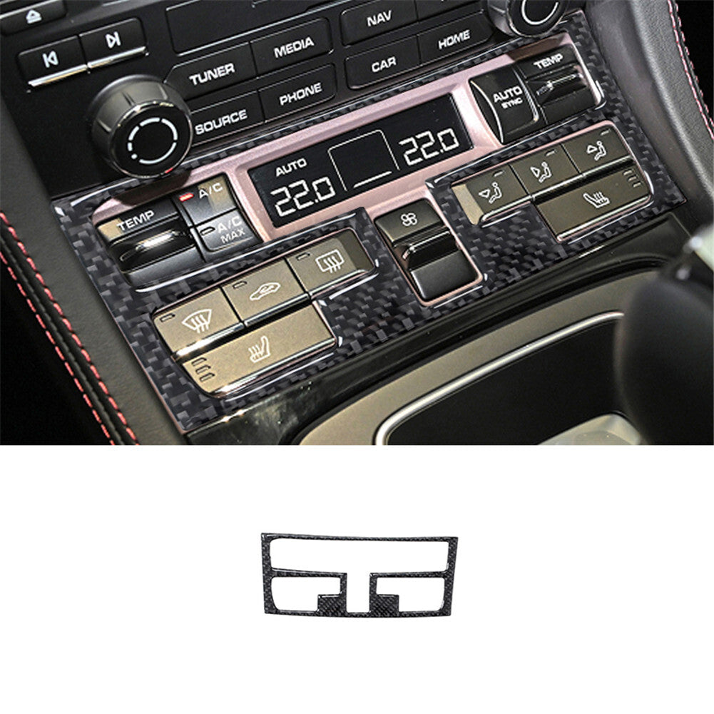 Carbon Fiber Air Conditioning Panel Cover Trim for Porsche 718 2016-2022