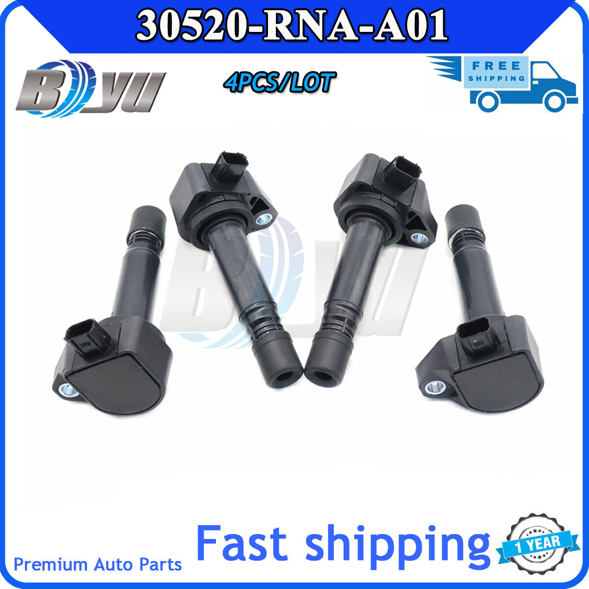 UF582 30520-RNA-A01 Brand New 4-Piece Ignition Coils for 2006-2011 for Honda for Civic 1.8L