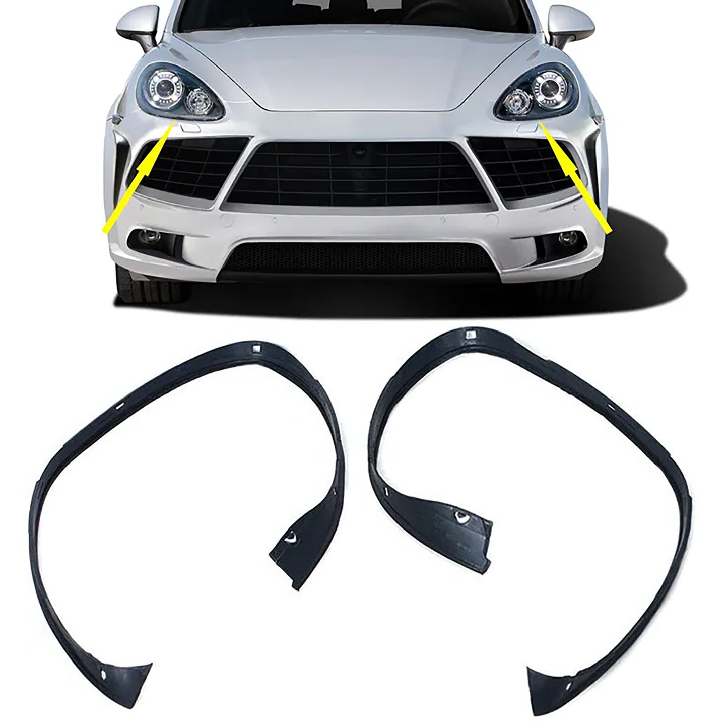 2X for Porsche for Cayenne 2011-2014 Rubber Sealing Trim Headlamp Decorative Strip