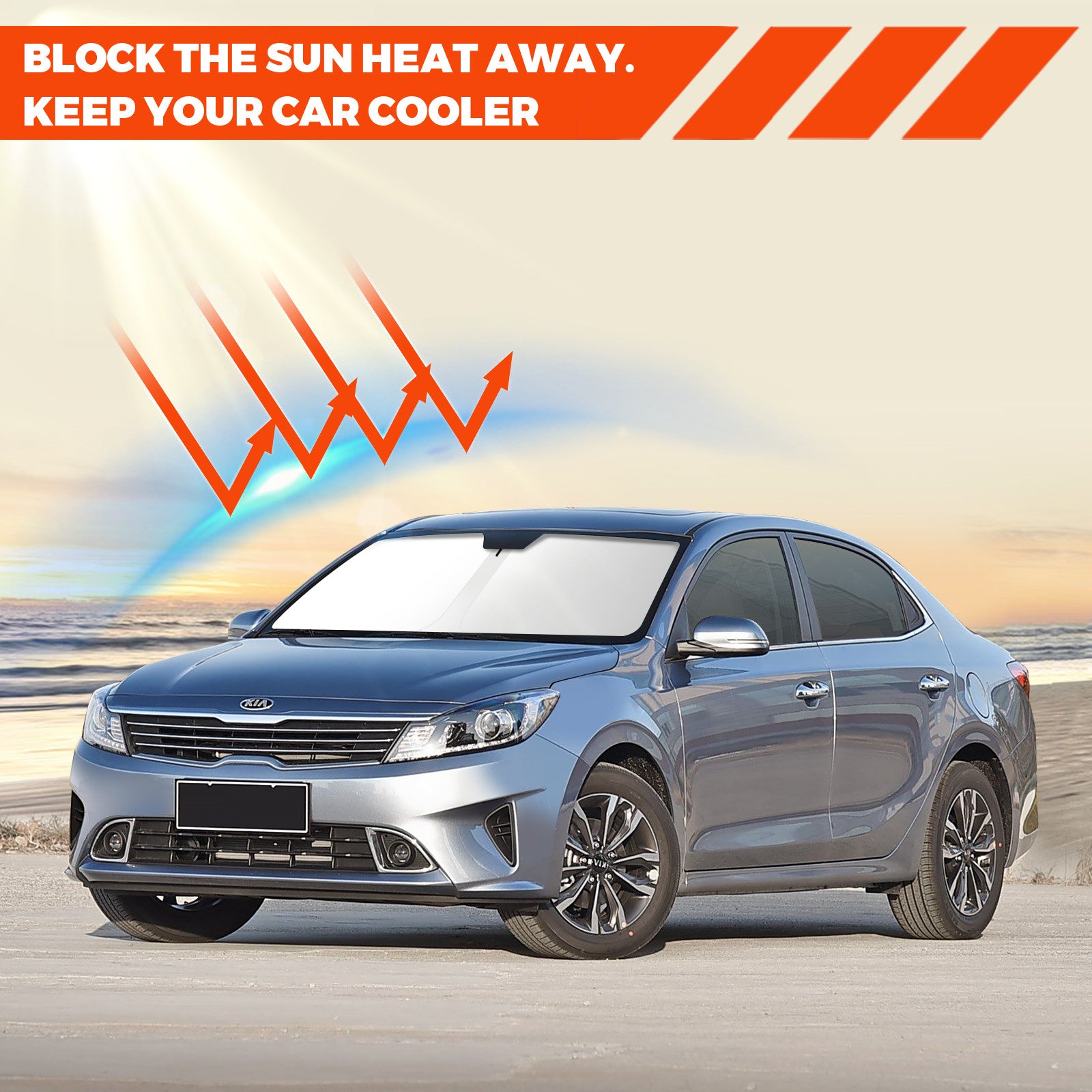 Custom for Kia Forte 2019-2024 Windshield Sun Shade Heat Block Foldable Visor