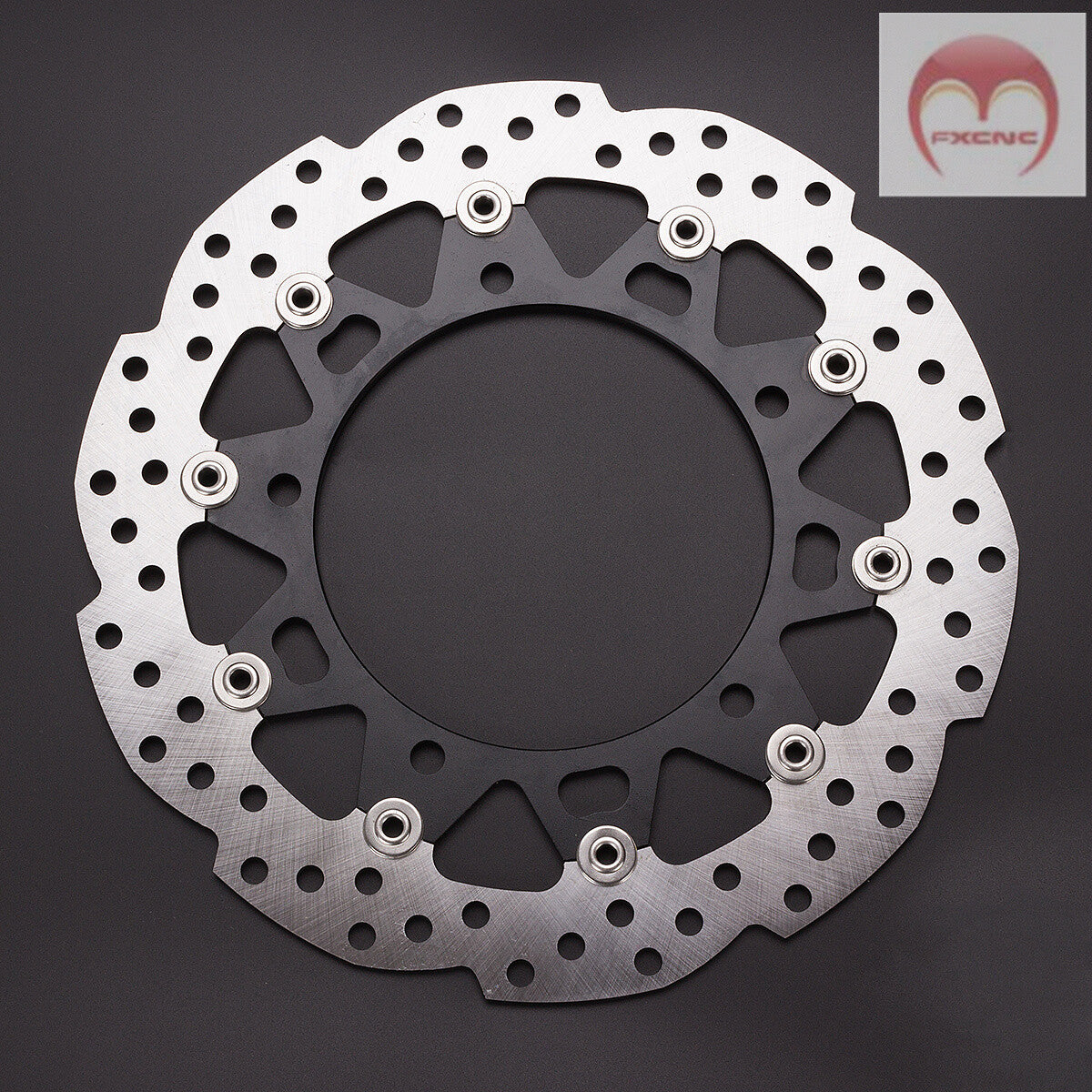 floating front brake disc rotor for Honda CB190R 300mm 144mm 4mm black