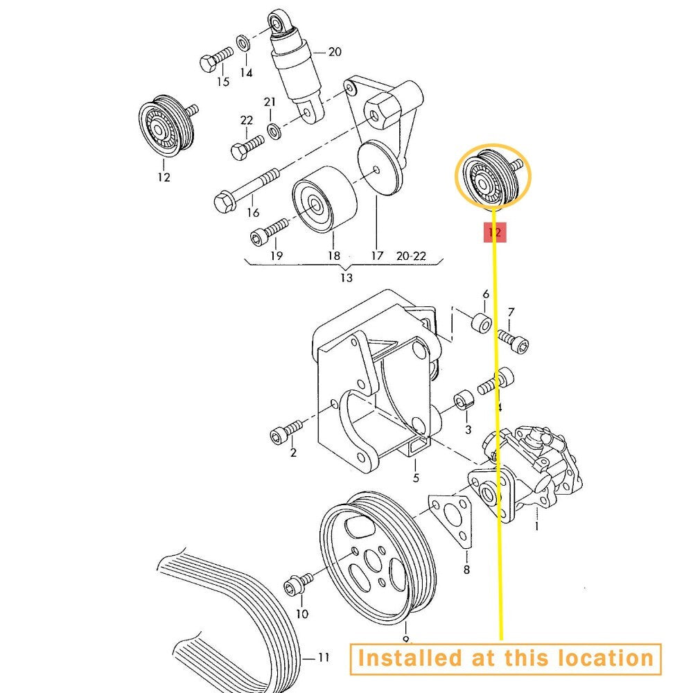 Equipment Manufacturer ( ): 07D145276C- for Bentley Engine System Belt Tensioner Pulley