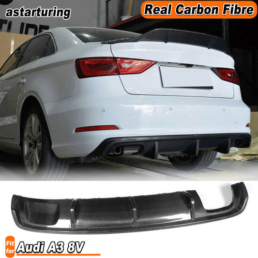 Fit for Audi A3 Standard Bumper 2014-2016 REAL Carbon Rear Diffuser Spoiler Lip