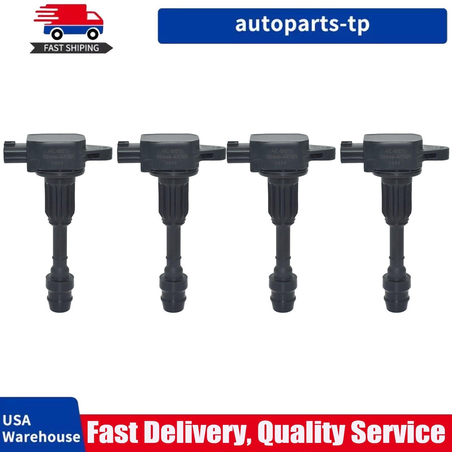 4PCS Ignition Coil for 2003-2010 for Nissan Cube March III Micra 22448-AX001
