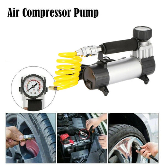 Car Tire Inflator Air Compressor Single Cylinder Electric Power Pump Tool Kit