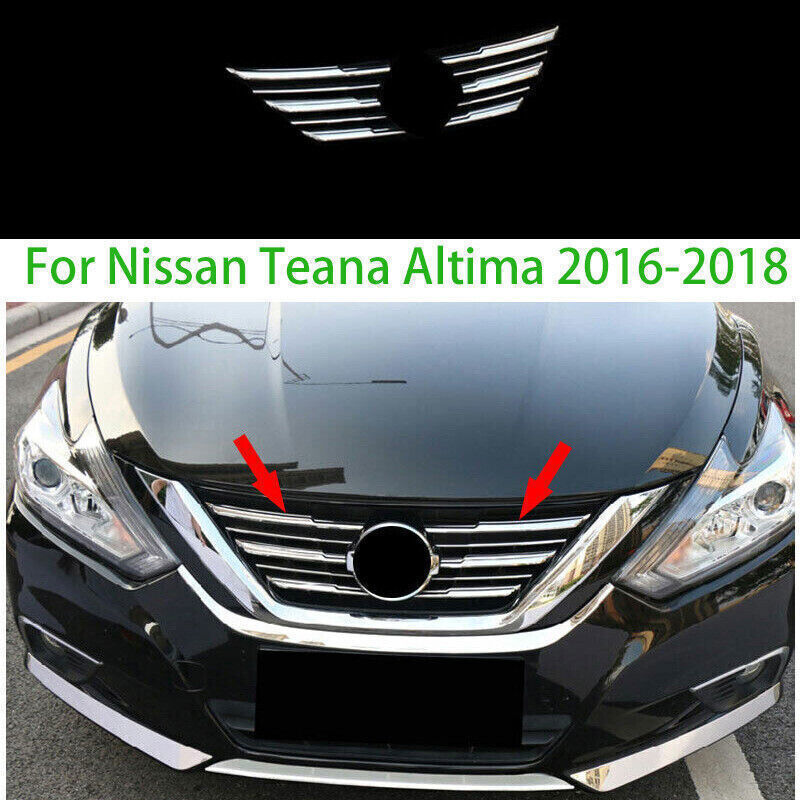 for Nissan Altima 16-2018 Chrome Front Grille Grill Moulding Strip Cover Trim