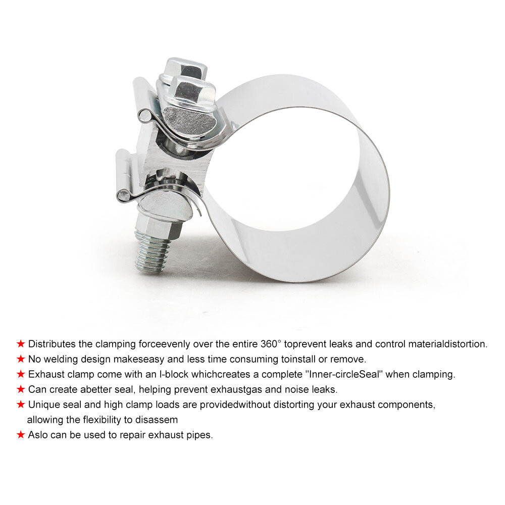 5-inch Butt connector with exhaust jacket coupler; exhaust coupler prevents leakage.