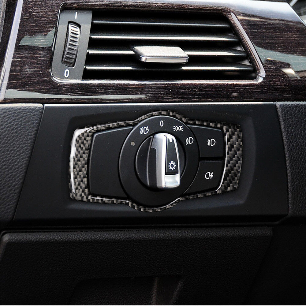 Carbon Fiber Interior Headlight Switch Trim for BMW 3 Series E90 E92 E93 2005-12