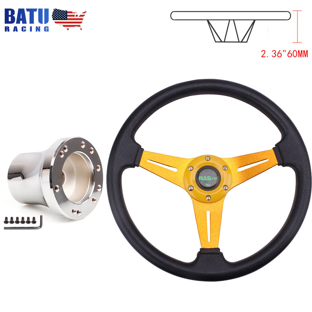 350mm Gold for Golf Cart Steering Wheel Accessories+Silver Adapter For Club car for DS