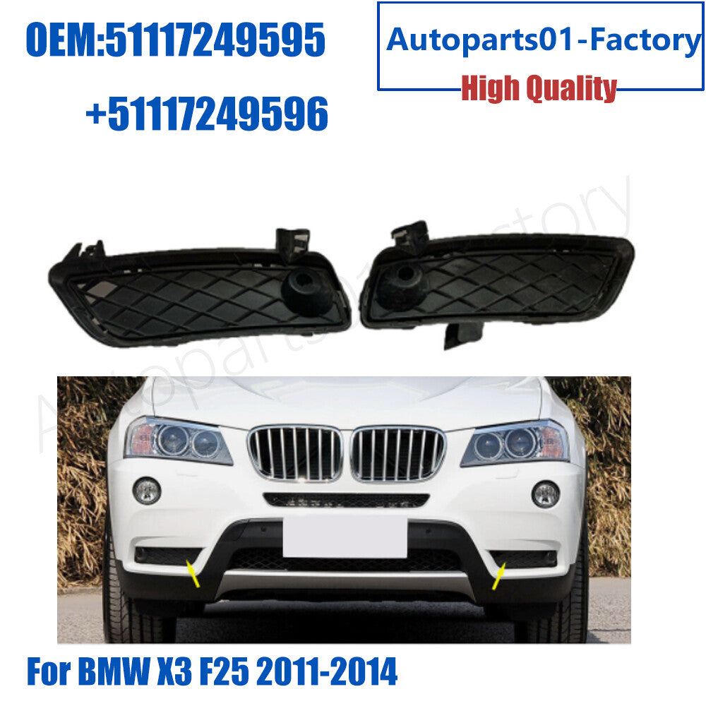1Pair L+R Front Bumper Lower Side Grill Grilles Fit For 2011-2014 for BMW X3 F25