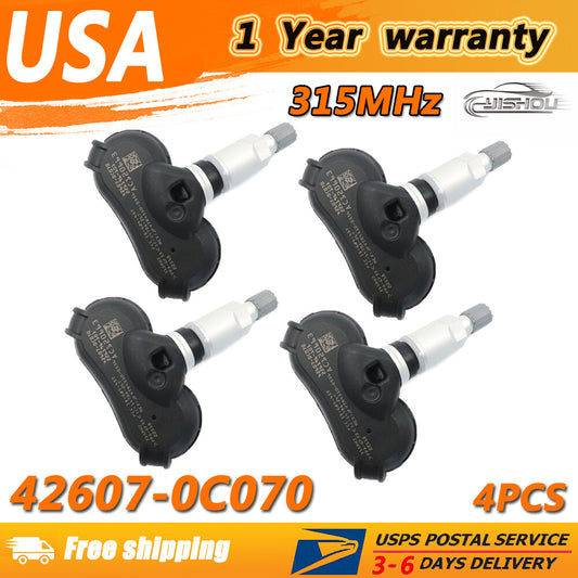 (4) NEW TIRE PRESSURE SENSORS for TOYOTA for SIENNA TUNDRA SEQUOIA 42607-0C070 TPMS