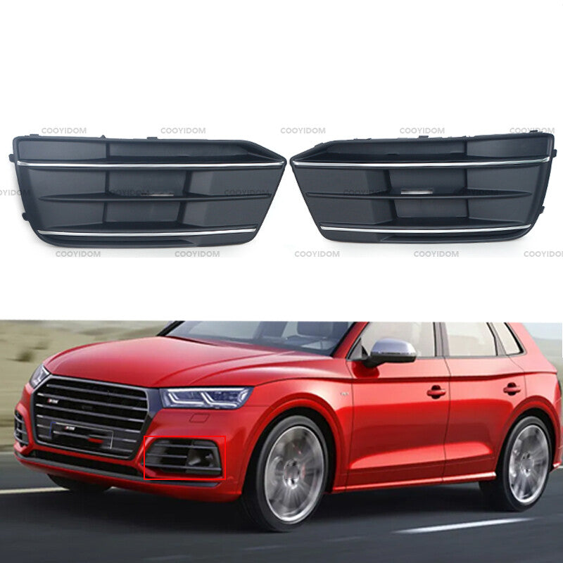 Pair Front Bumper Grille Fog Light Cover For Car Fit for Audi Q5 SQ5 2018-2020