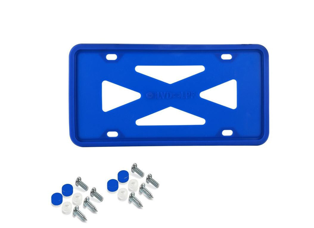 1 piece of car license plate frame cover cap for trunk, blue silicone, suitable for GMC