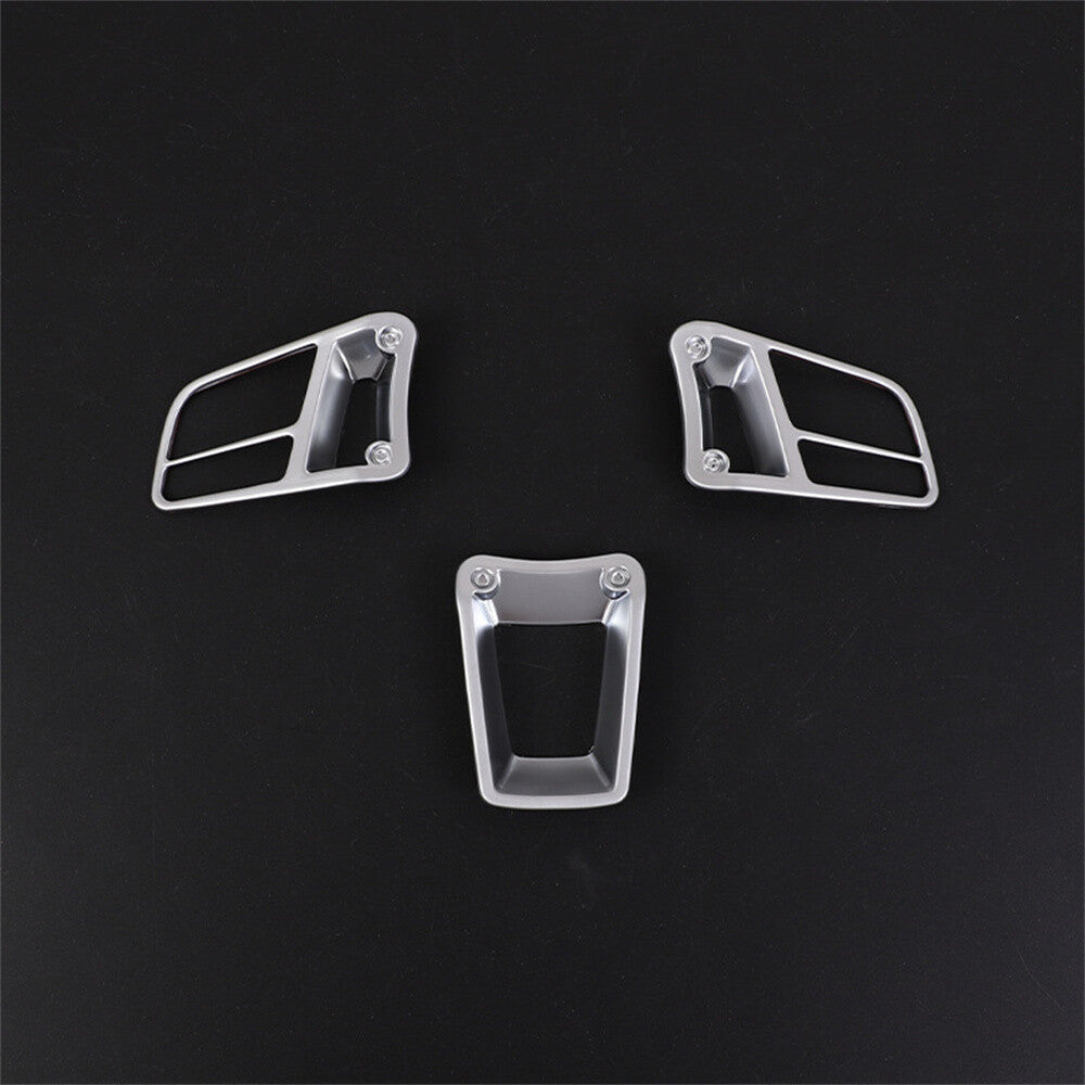 for Porsche for Panamera 2017+ for Cayenne 2018+ Steering Wheel Button Trim ABS Silver¡Á3
