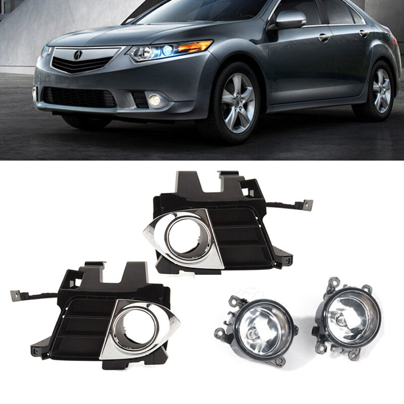 1 Set for Acura TSX 2011-2014 Front Bumper Fog Light DRL Assembly Driving Lights