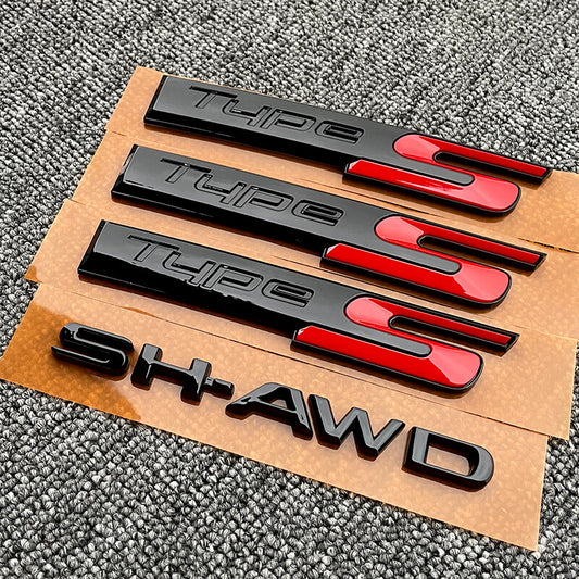 NEW Type S SH-AWD Emblem for Acura TLX MDX for RDX Black Side Fender Trunk Badge