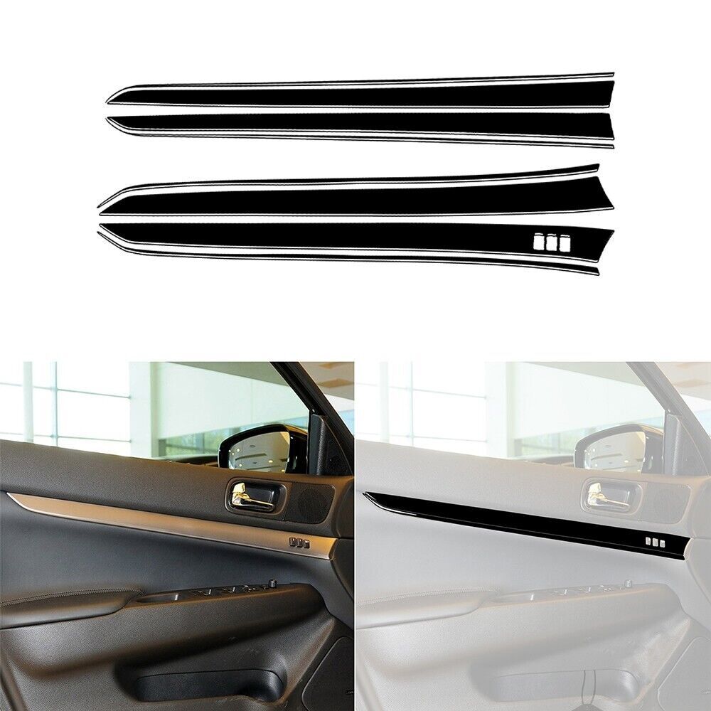 8-Piece Piano Black Inner Door Strip Cover Trim for Infiniti G37 2010-2013