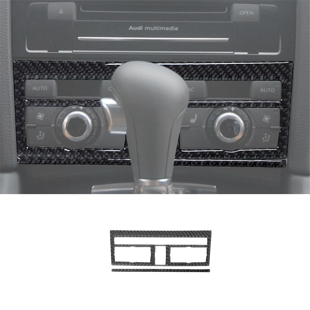 2Pcs Carbon Fiber Air Conditioning Control Cover Trim for Audi Q7 2007-2015