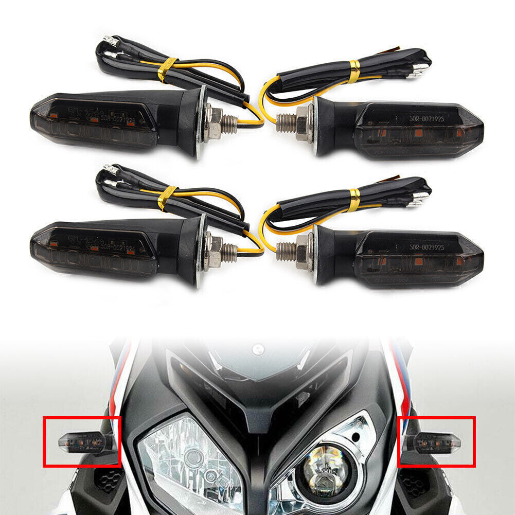 Motorcycle LED Turn Signal Indicator Amber Blinker Light Lamp Smoke Universal 4X