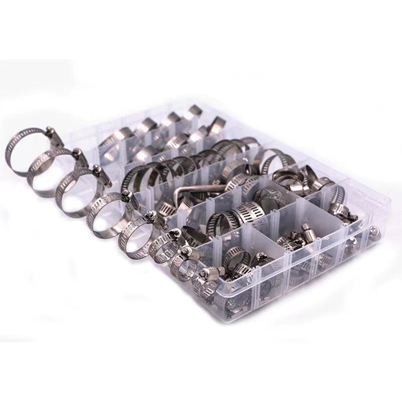 Car Hose Clips Pipe Clamps Stainless Steel Adjustable Hose Clip Fastener 80x Kit