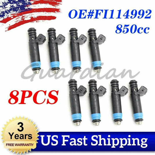 8x FI114992 850cc Fuel Injector for Chevrolet Camaro for Corvette Impala for Ford for Dodge