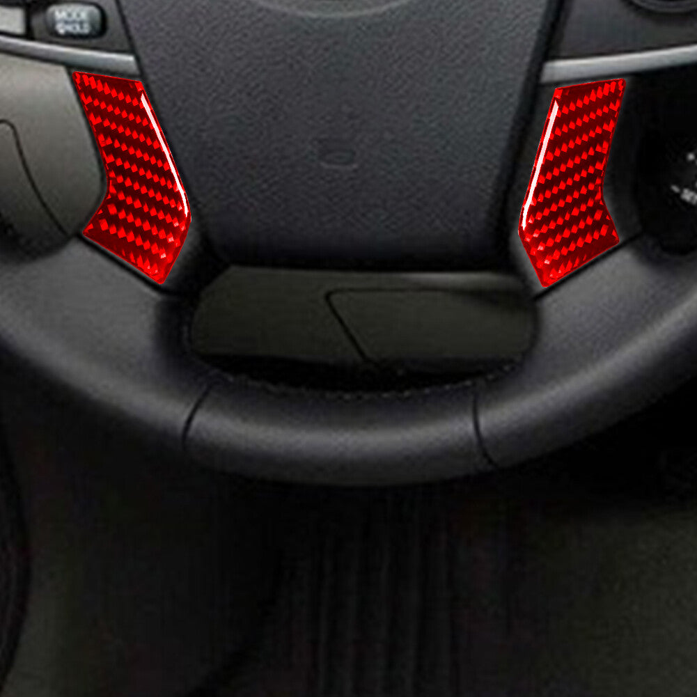 Red Carbon Fiber Steering Wheel Button Panel Trim Cover for Toyota for Camry 12-14 A
