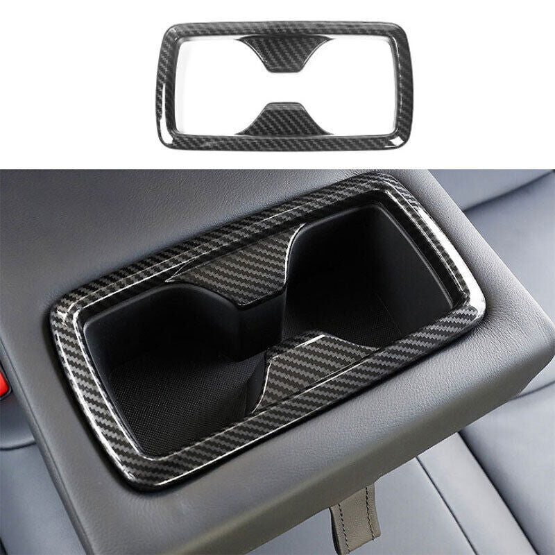 for Toyota RAV4 2019-2023 ABS Carbon Fiber INner Rear Water Cup Frame Cover Trim