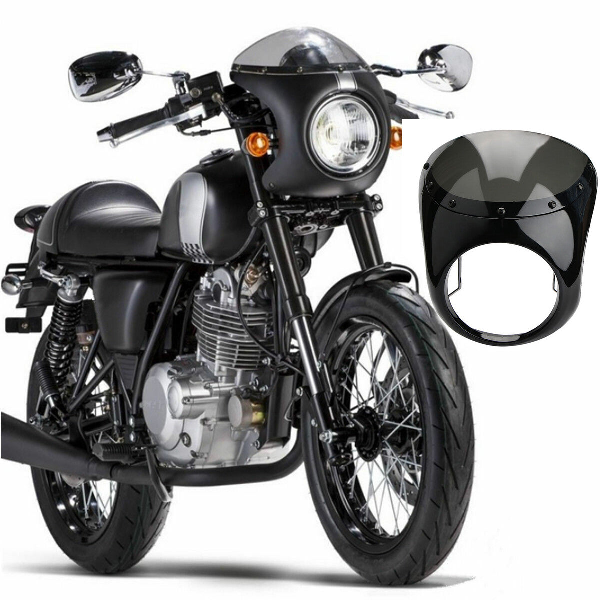 7-inch headlight diffuser windshield cover for Cafe Racer for Harley-Davidson motorcycles