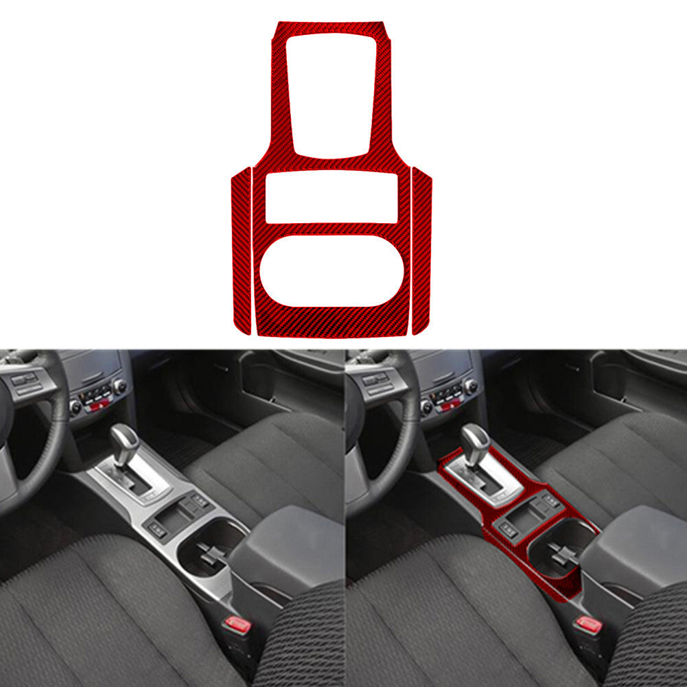 Red Carbon Fiber Gear Shift Outer Frame Cover for Subaru Legacy Outback 2010-14