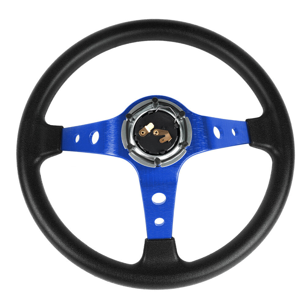 345mm Deep Dish 9.5mm PVC GRIP Drifting Racing Steering Wheel Aluminum Spoke