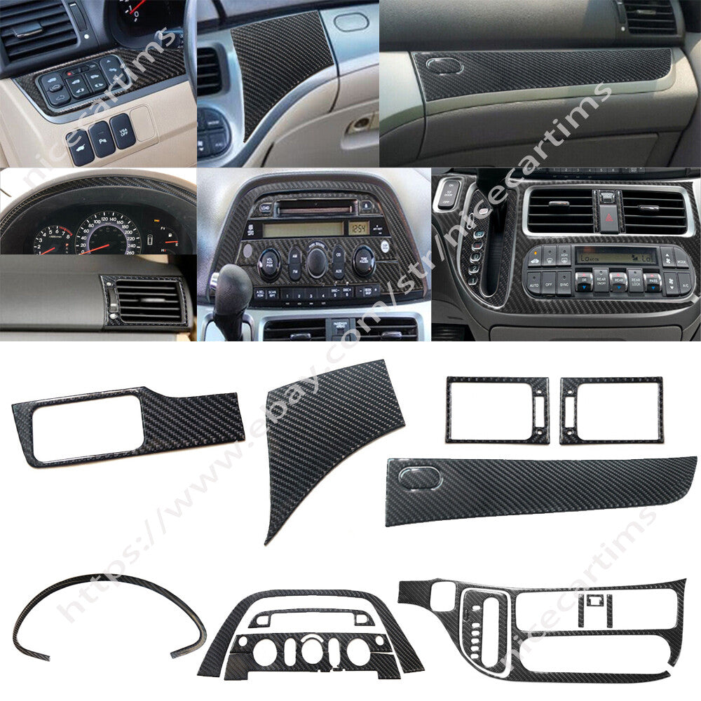 18PC Carbon Fiber Interior Full Set Dashboard Trim Kit for Honda Odyssey 2005-10