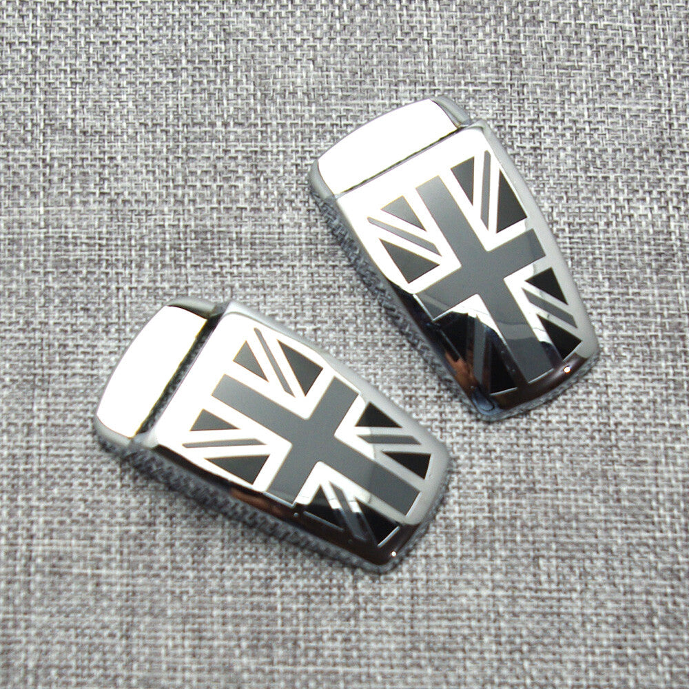 2 pcs Windshield Washer Wiper Spray Nozzle Cover Cap Union Jack Fits for Mini Cooper