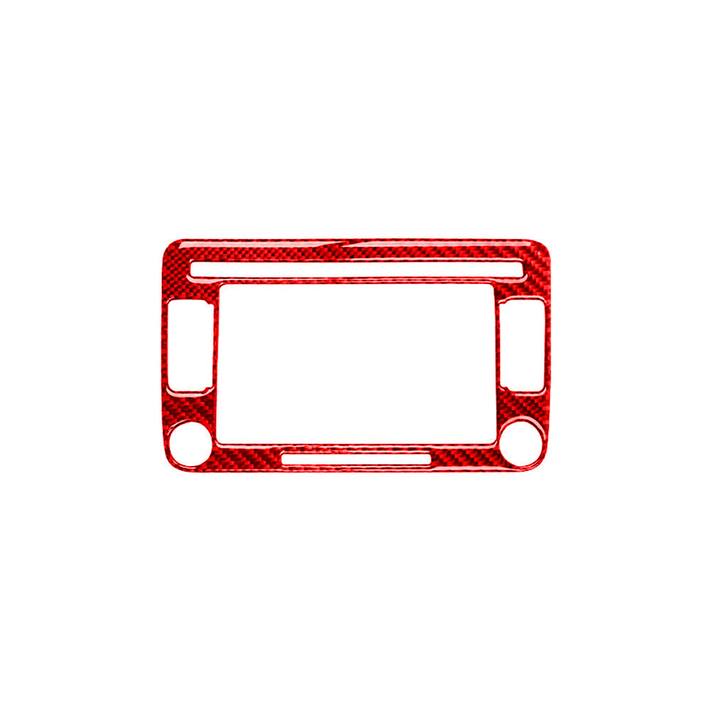 Red Carbon Fiber Radio With Navigation Panel for Volkswagen for Jetta Sedan 2011-14