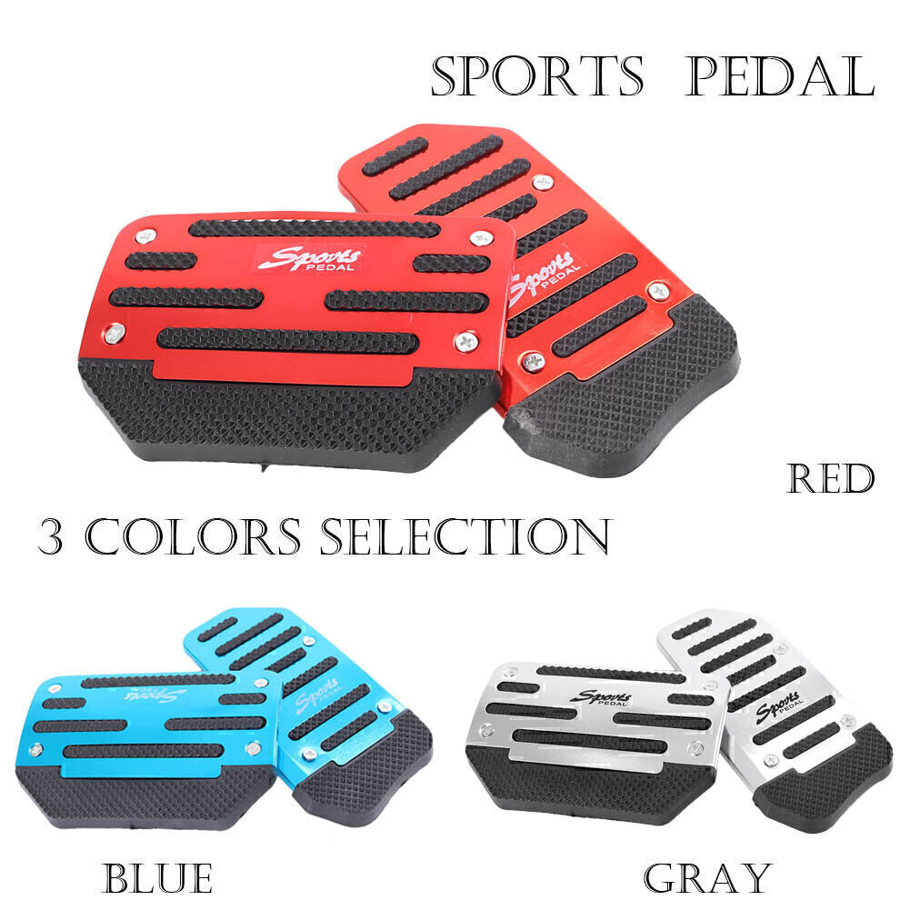 Manual Brake Footrests Sport Foot Pedals Anti-slip Red Auto Red Blue Silver