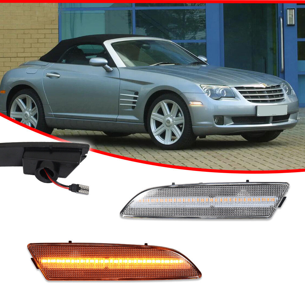 Full LED crystal clear front marker lights for 2004-2008 for Chrysler Crossfire