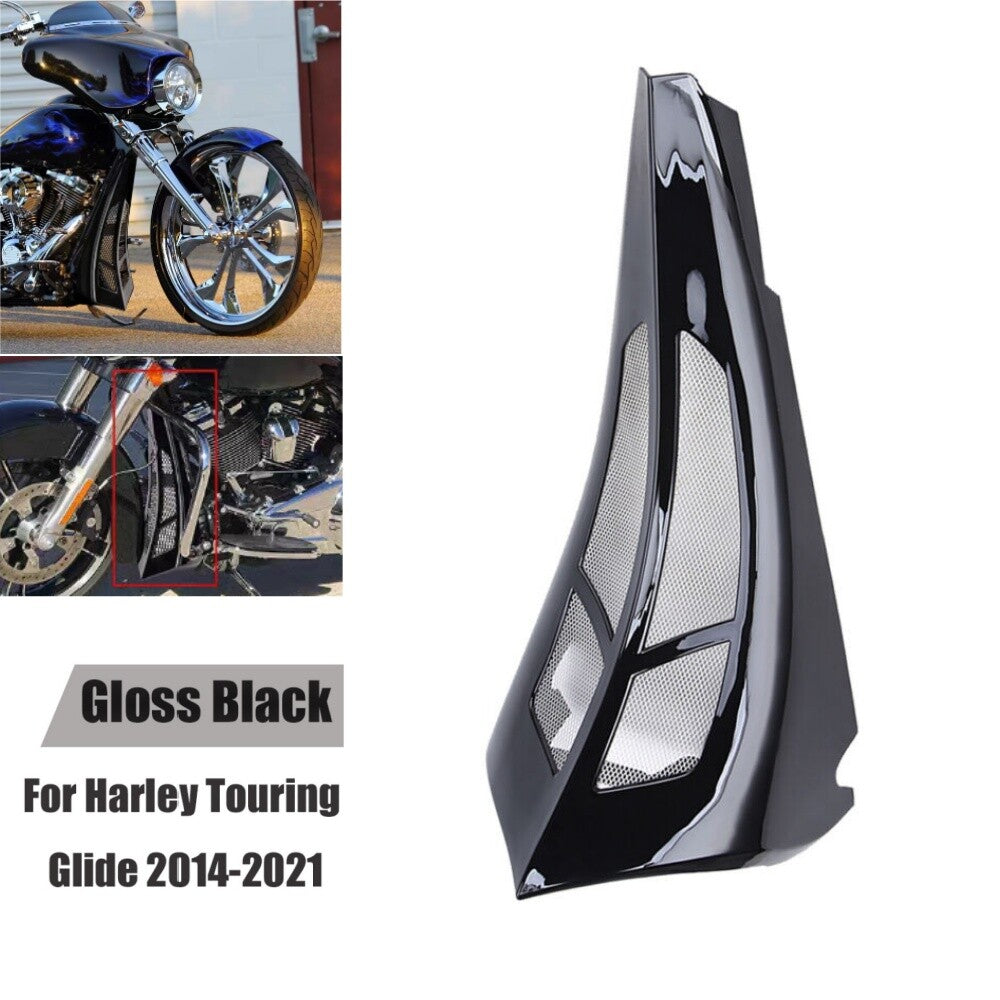 Black Stretched Tall Chin Spoiler Scoop for Harley Touring Road Street Glide