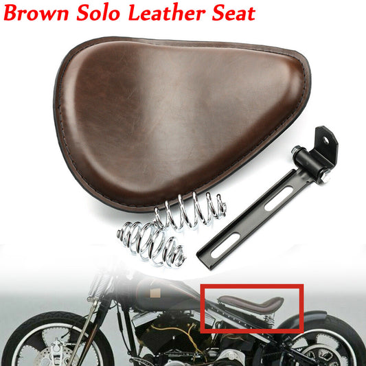 Motorcycle Solo for Seat Soft PU Leather For Retro for Harley for Honda Chopper Bobber Brown