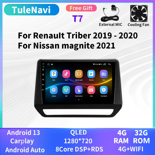 for Renault Triber for Nissan Magnite Auto Car Radio GPS CarPlay Player Screen