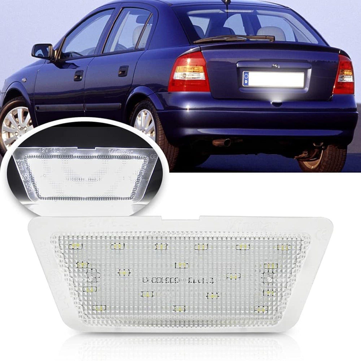 1pcs LED License Number Plate Lights for Opel Astra G for Vauxhall Astra G MK4 98-04