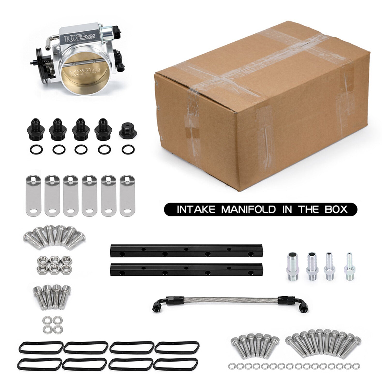 High Profile Intake Manifold  Throttle Body SL For LS1 LS2 LS6 4.8L 6.0L 102mm