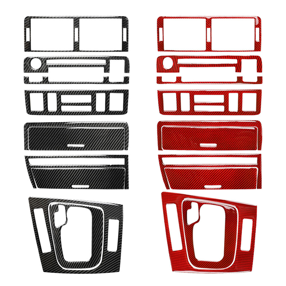10Pcs Carbon Fiber Interior Central Console Cover Trim for BMW 3Series E46